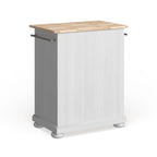 Crosley Alexandria Wood Top Portable Kitchen Island in White Finish - 18d x 31w x 33.5h