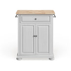 Crosley Alexandria Wood Top Portable Kitchen Island in White Finish - 18d x 31w x 33.5h
