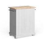 Crosley Alexandria Wood Top Portable Kitchen Island in White Finish - 18d x 31w x 33.5h