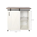 SEI Furniture Lankershim Modern Farmhouse White Wood Kitchen Cart