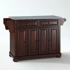 Crosley Alexandria Solid Granite Top Kitchen Island in Vintage Mahogany Finish - 18d x 51.5w x 34h