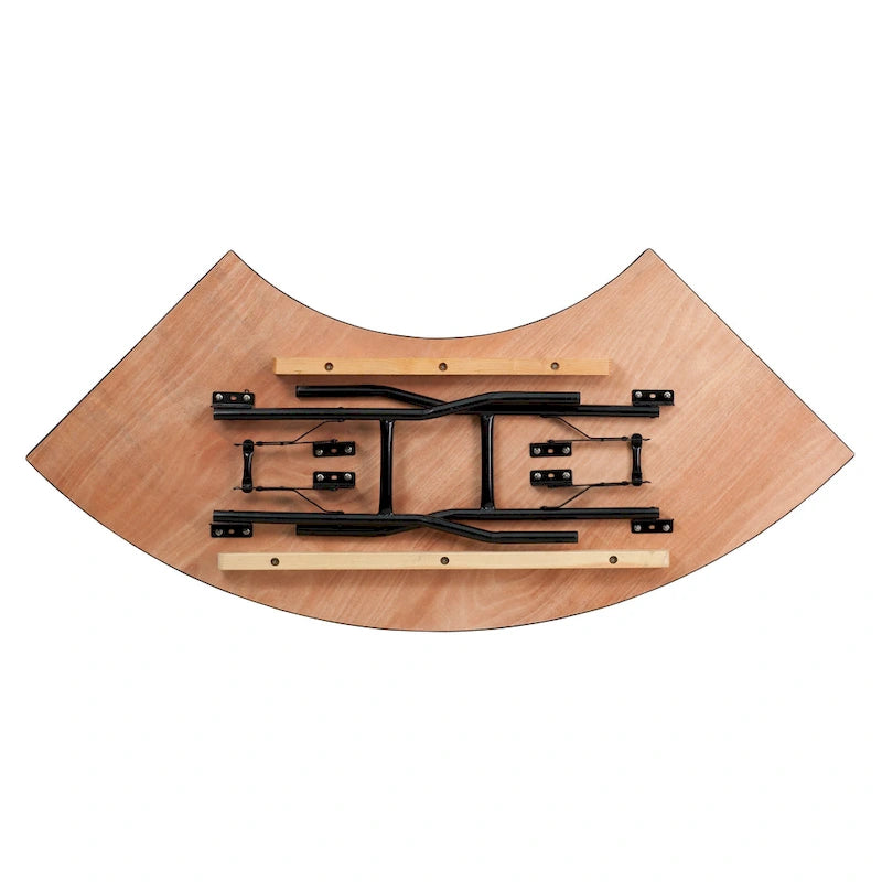 4-foot Serpentine Wood Folding Banquet Table - 24W x 48D x 30.25H - 24W x 48D x 30.25H
