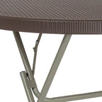 2.6-Foot Round Rattan Plastic Folding Table - Outdoor Event Table