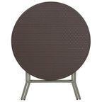 2.6-Foot Round Rattan Plastic Folding Table - Outdoor Event Table
