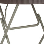 2.6-Foot Round Rattan Plastic Folding Table - Outdoor Event Table