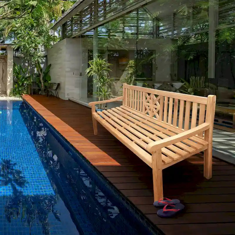Seven Seas Teak Arizona Teak Wood Outdoor Patio Bench, 6 Foot