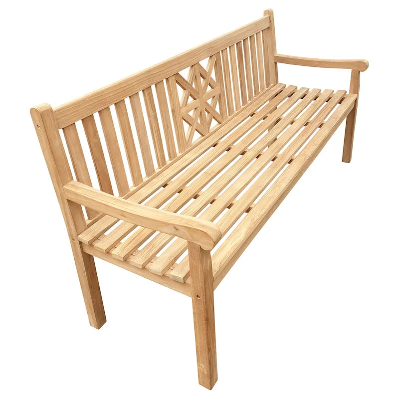 Seven Seas Teak Arizona Teak Wood Outdoor Patio Bench, 6 Foot