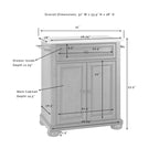 Crosley Alexandria White Wood Portable Kitchen Island with Stainless Steel Top - 31W x 18D x 33.5H