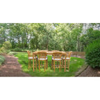 Chic Teak 7 Piece Teak Wood Orleans Patio Bistro Bar Set, 63 Bar Table, 2 Bar Chairs w/ Arms & 4 Armless Bar Chairs