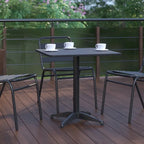 27.5 Square Aluminum Smooth Top Indoor-Outdoor Table with Base