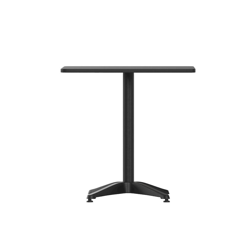 27.5 Square Aluminum Smooth Top Indoor-Outdoor Table with Base
