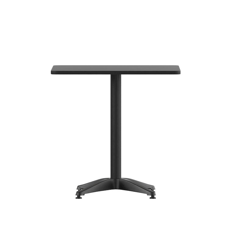 27.5 Square Aluminum Smooth Top Indoor-Outdoor Table with Base