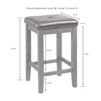 Crosley Julia Island with Upholstered Square Stools - 53d x 50w x 36h
