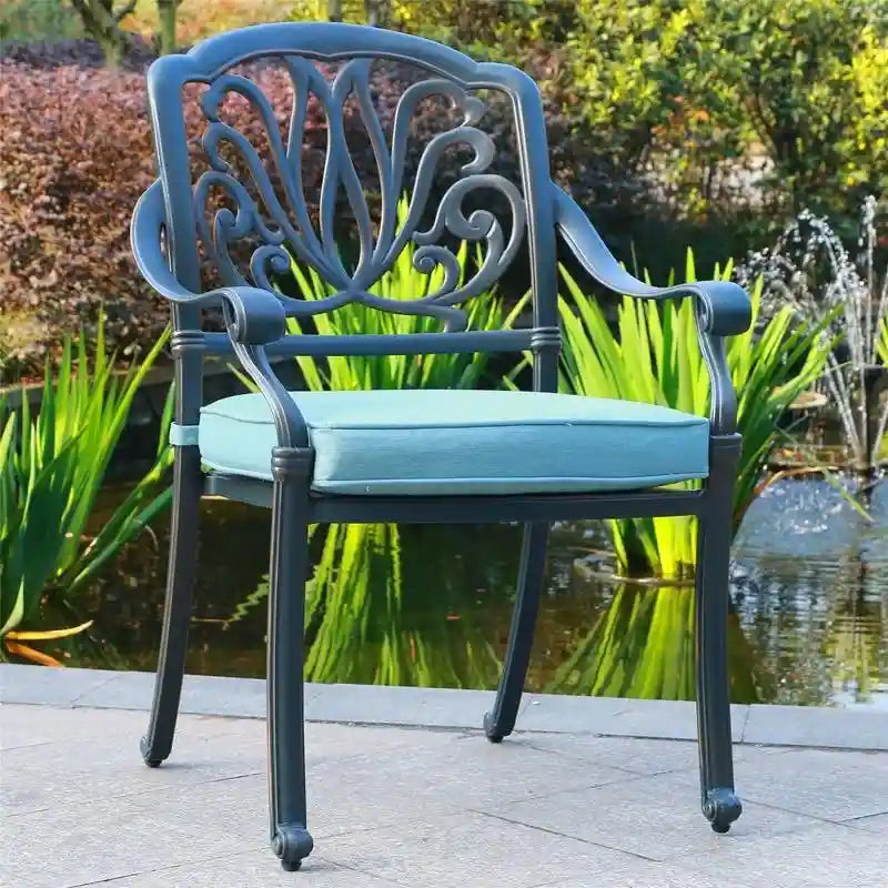Saybrook Powder-coated Aluminum Arm Chair with Cushion, Set of 2