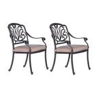 Saybrook Powder-coated Aluminum Arm Chair with Cushion, Set of 2