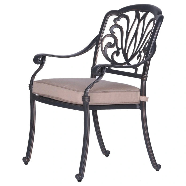 Saybrook Powder-coated Aluminum Arm Chair with Cushion, Set of 2