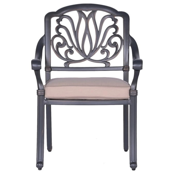 Saybrook Powder-coated Aluminum Arm Chair with Cushion, Set of 2