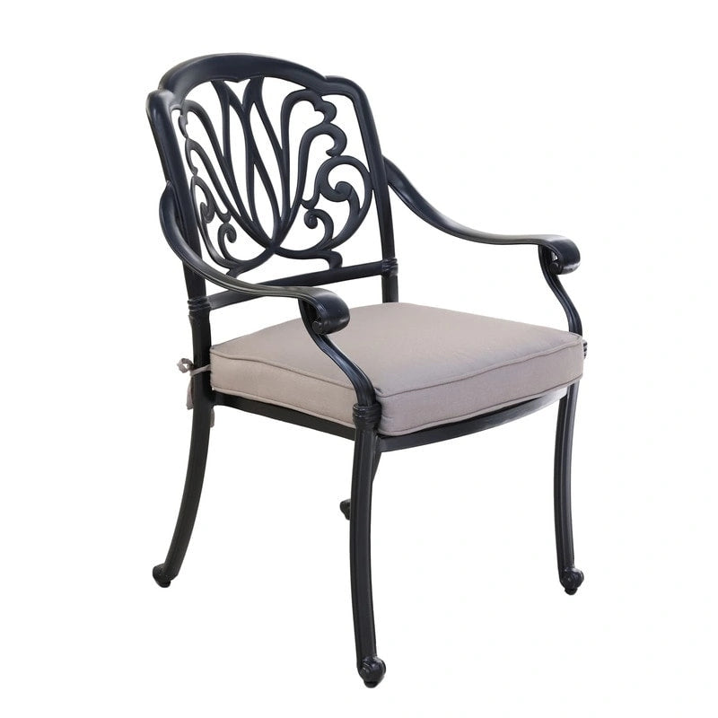 Saybrook Powder-coated Aluminum Arm Chair with Cushion, Set of 2