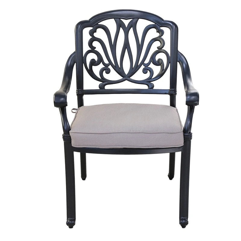 Saybrook Powder-coated Aluminum Arm Chair with Cushion, Set of 2