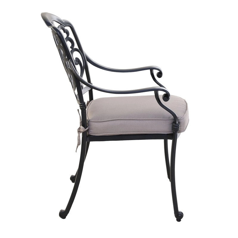 Saybrook Powder-coated Aluminum Arm Chair with Cushion, Set of 2