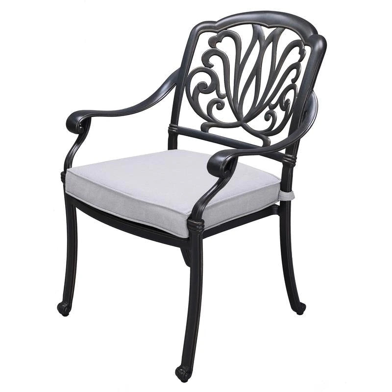 Saybrook Powder-coated Aluminum Arm Chair with Cushion, Set of 2