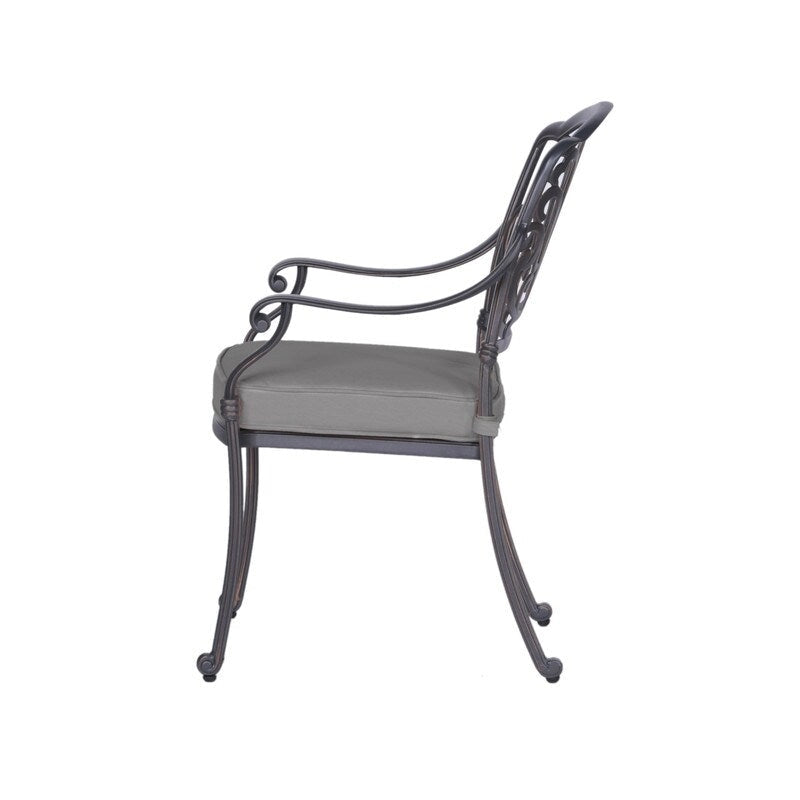 Saybrook Powder-coated Aluminum Arm Chair with Cushion, Set of 2