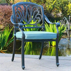 Saybrook Powder-coated Aluminum Arm Chair with Cushion, Set of 2