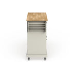 Crosley Full Size White Natural Wood Top Kitchen Cart Island - 18d x 51.5w x 36h
