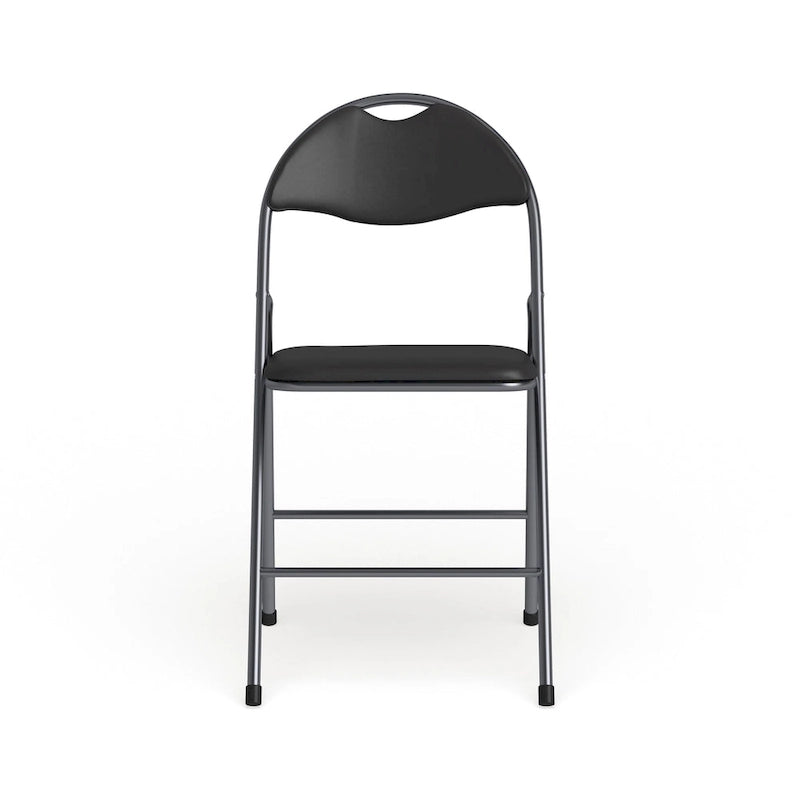 2 Pack 300 lb. Capacity Vinyl Metal Folding Chair with Carrying Handle