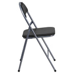 2 Pack 300 lb. Capacity Vinyl Metal Folding Chair with Carrying Handle