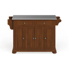 Crosley Alexandria Stainless Steel Top Full Size Kitchen Island/Cart - 18d x 51.5w x 34h