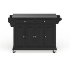 Crosley Full Size Black Finish Stainless Steel Top Kitchen Cart/ Island - 18d x 51.5w x 36h