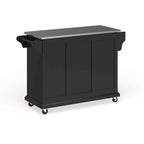 Crosley Full Size Black Finish Stainless Steel Top Kitchen Cart/ Island - 18d x 51.5w x 36h