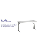 18W x 60L Rectangular Granite White Plastic Folding Training Table