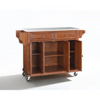 Crosley Stainless Steel Top Classic Cherry Finish Kitchen Cart/Island - 18d x 51.5w x 36h