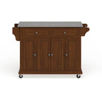 Crosley Full Size Granite Top Kitchen Cart in Cherry - 18d x 51.5w x 36h