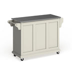 Crosley White Finish Stainless Steel Top Kitchen Cart and Island - 18d x 51.5w x 36h