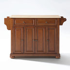 Crosley Alexandria Wood Top Full Size Kitchen Island/Cart in Classic Cherry Finish - 18d x 51.5w x 34h
