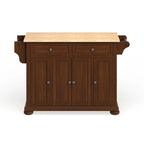 Crosley Alexandria Wood Top Full Size Kitchen Island/Cart in Classic Cherry Finish - 18d x 51.5w x 34h