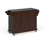 Crosley Full Size Solid Black Granite Top Kitchen Cart - 18d x 51.5w x 36h