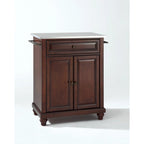 Crosley Cambridge Vintage Mahogany Portable Kitchen Island with Stainless Steel Top - 31W x 18D x 35H