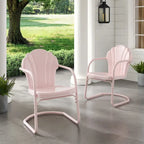 Crosley Tulip 2Pc Outdoor Metal Armchair Set - 24.5W x 20.5D x 32.88H
