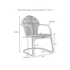Crosley Tulip 2Pc Outdoor Metal Armchair Set - 24.5W x 20.5D x 32.88H