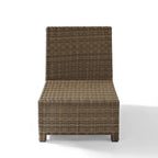 Crosley Bradenton Outdoor Wicker Sectional Center Chair with Sangria Cushions - 25 W x 31.5 D x 32.5 H