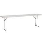 18D x96L White Plastic Folding Indoor-Outdoor Training Table