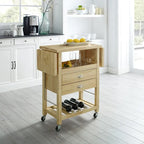 Crosley Bristol Double Drop Leaf Kitchen Cart Natural - 15.13d x 45w x 35.25h