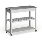 Crosley White Wood/ Stainless Steel Kitchen Cart Island - 17d x 43w x 35h