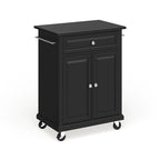 Crosley Compact Solid Black Granite Top Portable Kitchen Cart/ Island in Black Finish - 18d x 31w x 35.5h