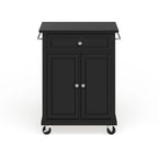 Crosley Compact Solid Black Granite Top Portable Kitchen Cart/ Island in Black Finish - 18d x 31w x 35.5h