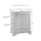 Crosley LaFayette Solid Black Granite Top Portable Kitchen Island in Vintage Mahogany Finish - 31 W x 18 D x 35 H